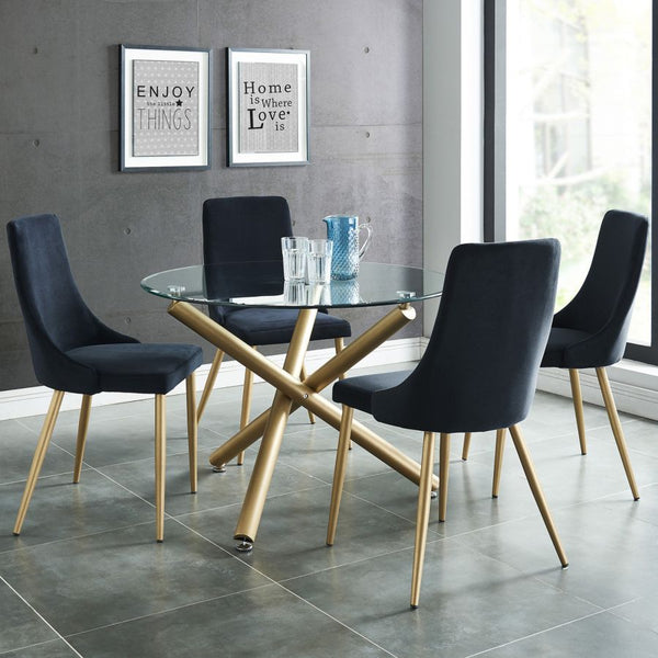 Carmilla 5pc Dining Set in Aged Gold