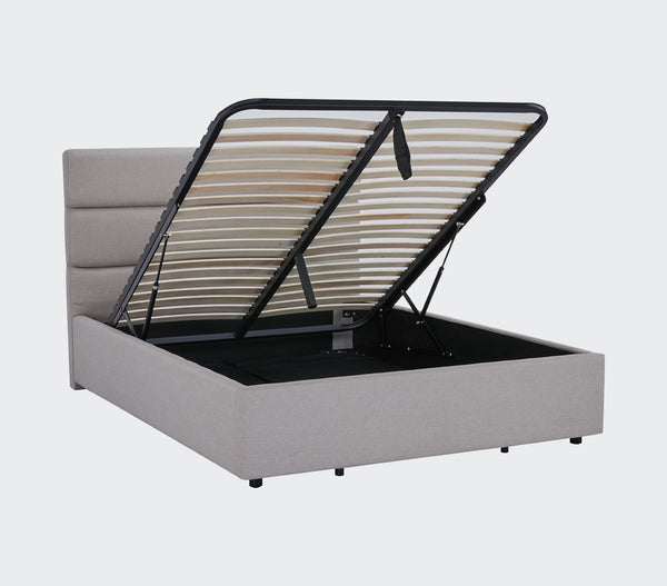 double bed with storage