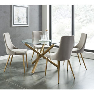 Carmilla 5pc Dining Set in Aged Gold